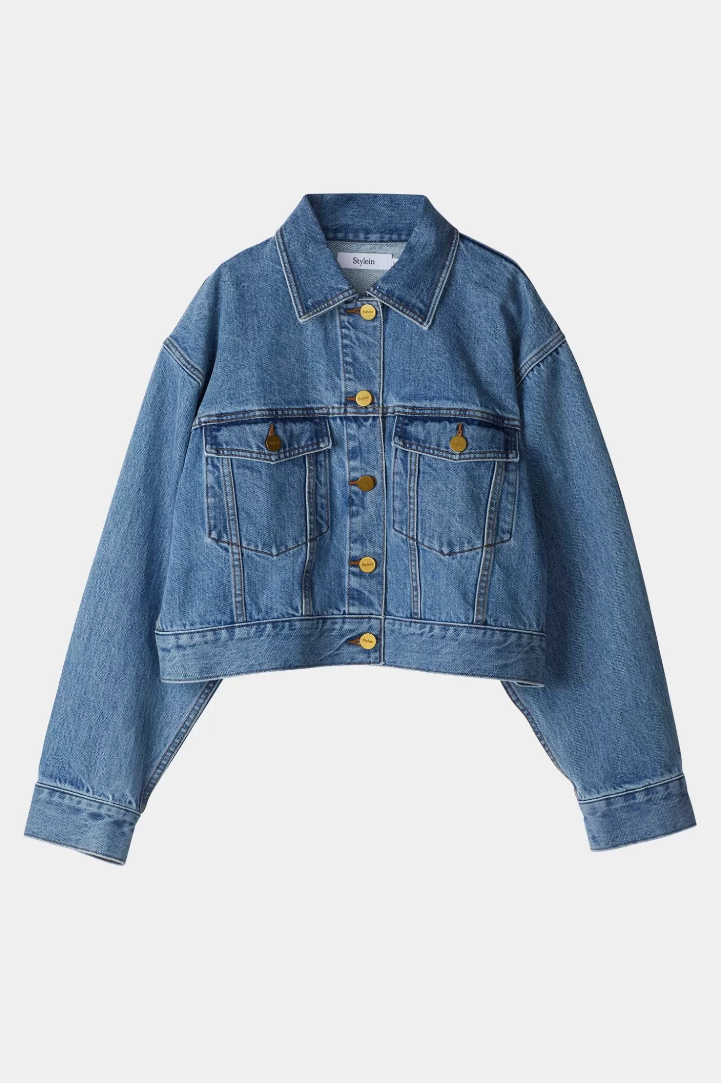 Stylein Outerwear-Kirsten Cropped Denim Jacket